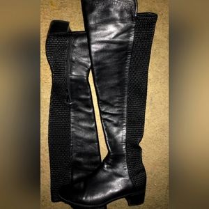 Real leather black boots